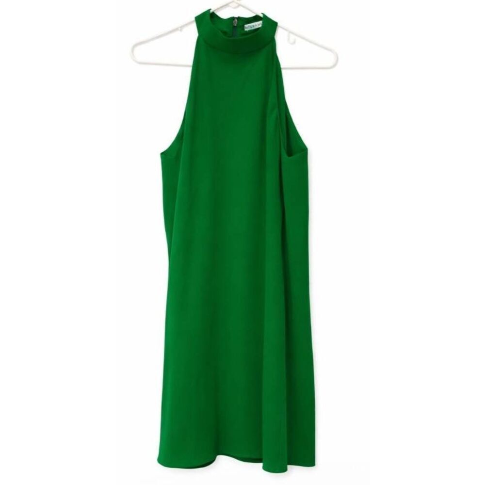 Alice Olivia womens small halter neck kelly green shift dress